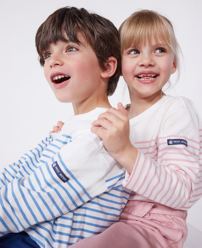 Camiseta marinera infantil de algodón de manga larga
