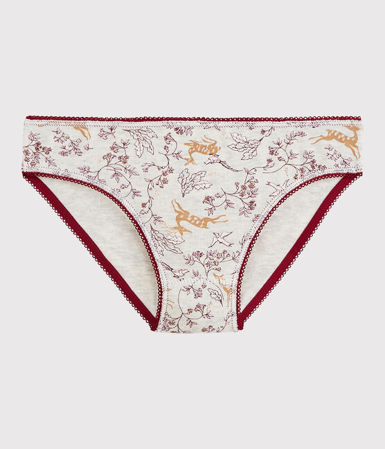 Braguita de niña de algodón beige MONTELIMAR/blanco MULTICO