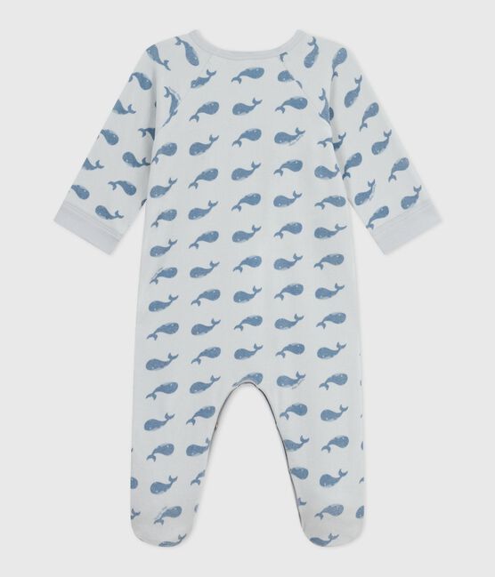 Pijama infantil de terciopelo con cremallera y estampado de ballenas para bebé CO2/ ADRIATIC