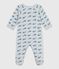 Pijama infantil de terciopelo con cremallera y estampado de ballenas para bebé CO2/ ADRIATIC