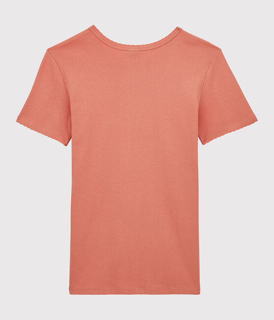 Camiseta ICÓNICA de punto «cocotte» de algodón orgánico para mujer rosa PAPAYE