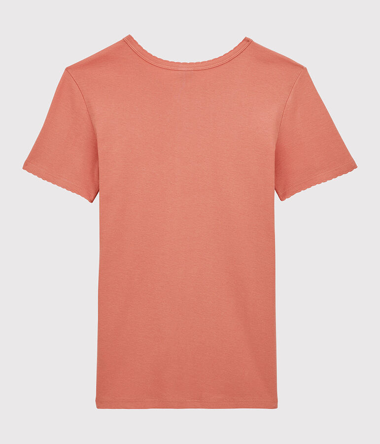 Camiseta IC&Oacute;NICA de punto cocotte de algod&oacute;n org&aacute;nico para mujer rosa PAPAYE