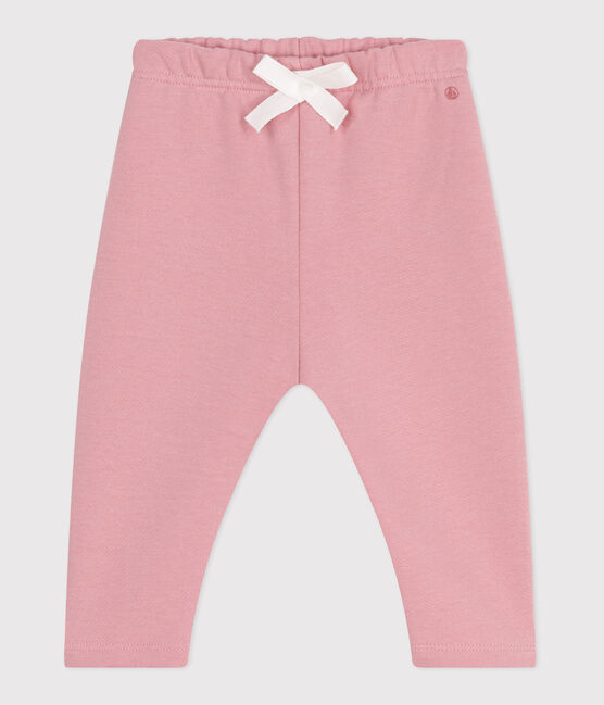 Pantalón de jogging liso de algodón para bebé rosa CHARME