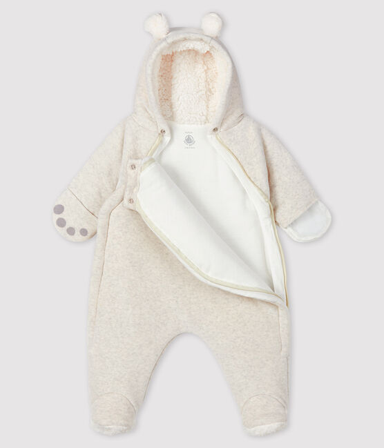 Buzo de osos de bebé de terciopelo beige MONTELIMAR CHINE