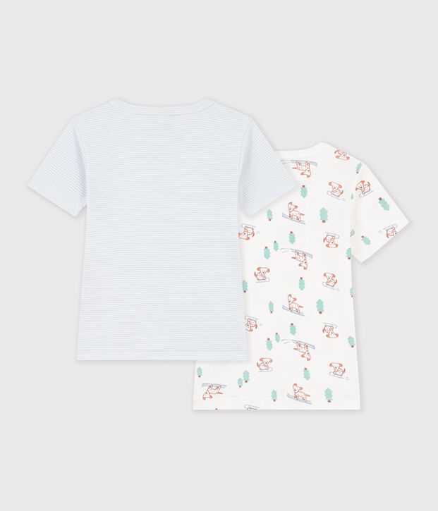 Juego de camisetas infantiles de algod&oacute;n de manga corta con estampado de perros multicolor