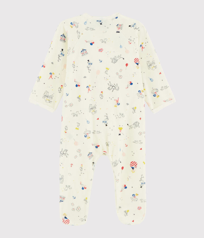 Pelele de terciopelo con estampado para beb&eacute; ni&ntilde;a blanco MARSHMALLOW/blanco MULTICO