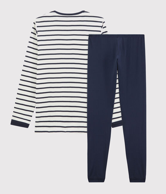 Pijama marinera de niño de punto blanco MARSHMALLOW/azul SMOKING