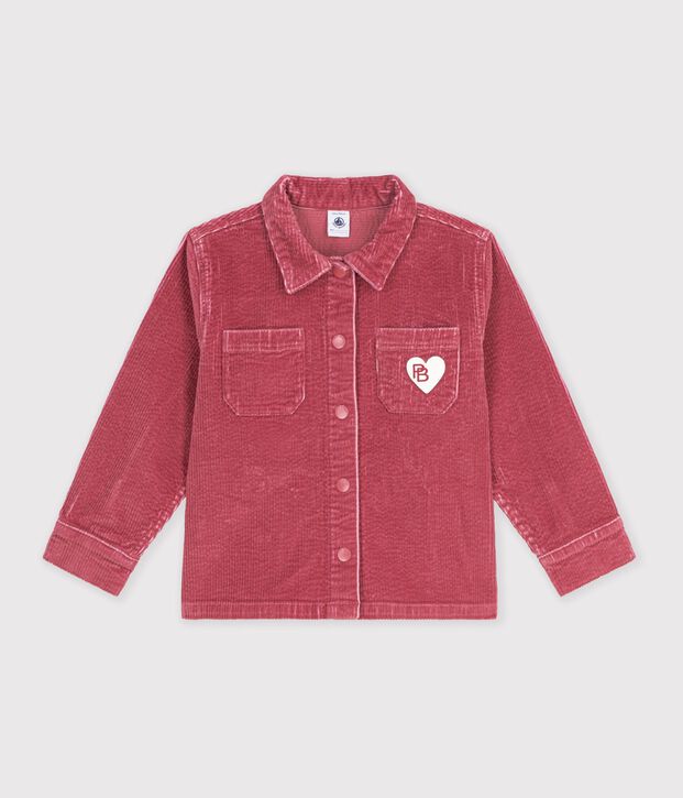 Camisa infantil lisa de terciopelo rosa