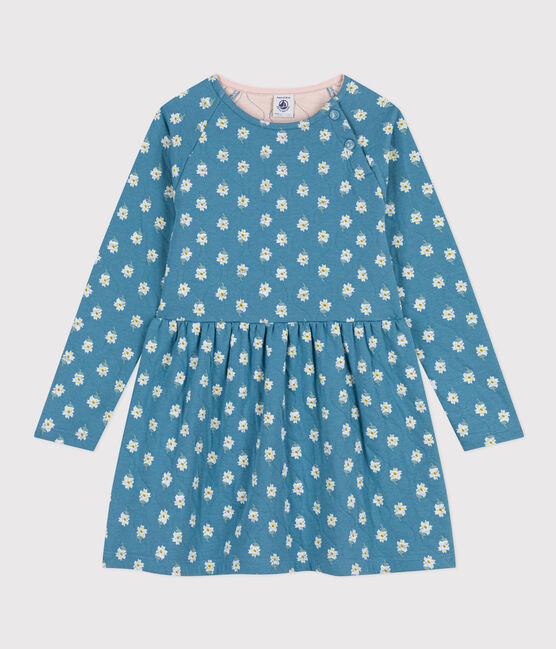 Vestido con flores de manga larga de túbico de niña POLOCHON/ MULTICO