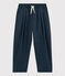 Pantalón cómodo de sarga de algodón para niño azul SMOKING