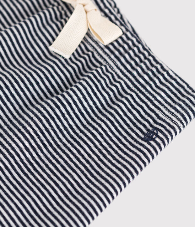 Pantal&oacute;n de algod&oacute;n ecol&oacute;gico de beb&eacute; azul/blanco