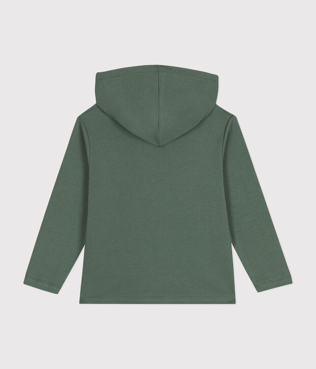 Sudadera con cremallera y capucha de punto de ni&ntilde;o verde