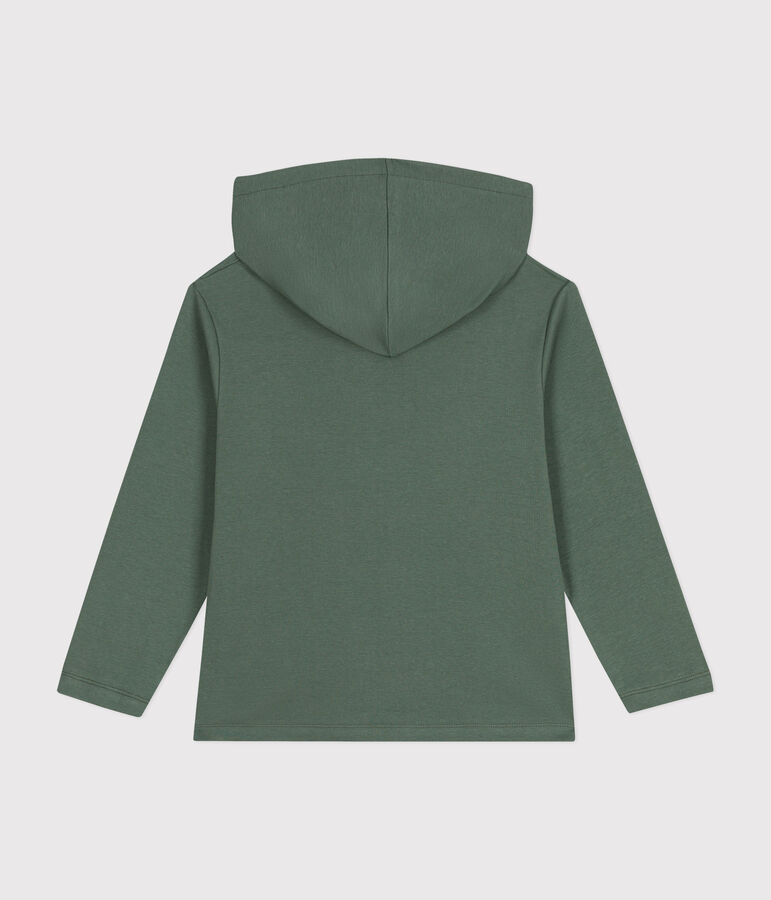 Sudadera con cremallera y capucha de punto de ni&ntilde;o verde CROCO