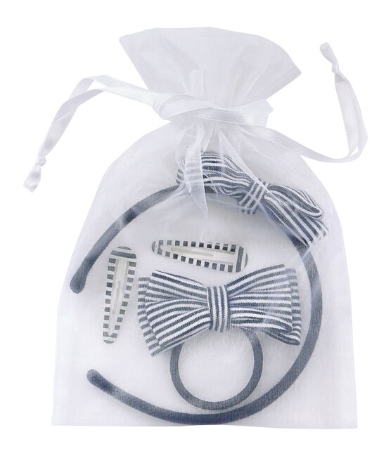 Lote de accesorios infantiles para el cabello femenino azul SMOKING/beige COQUILLE