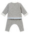 Conjunto de tres piezas en túbico Jacquard para bebé niño gris SUBWAY/blanco MULTICO