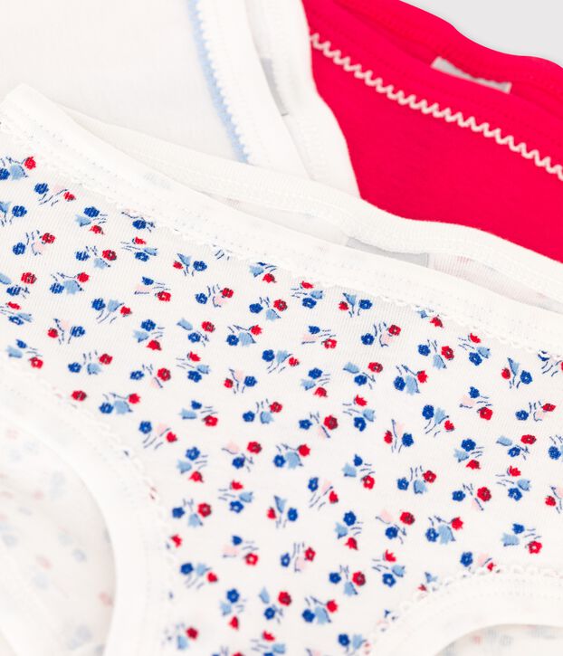 Juego de 3 braguitas altas de algod&oacute;n para ni&ntilde;a multicolor