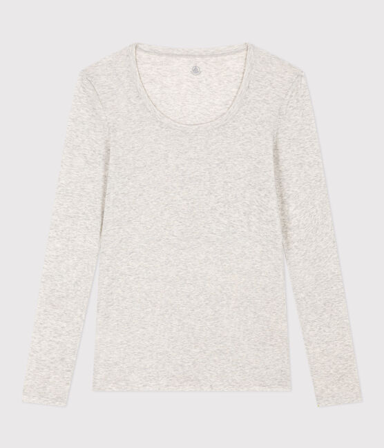 Camiseta segunda piel de algodón ligero para mujer gris BELUGA CHINE