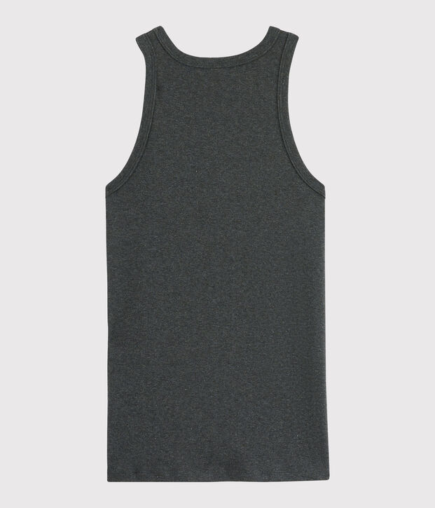Camiseta de tirantes emblem&aacute;tica de algod&oacute;n de mujer gris