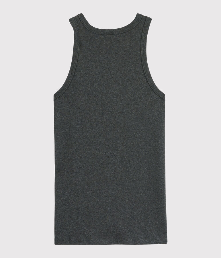 Camiseta de tirantes emblem&aacute;tica de algod&oacute;n de mujer gris