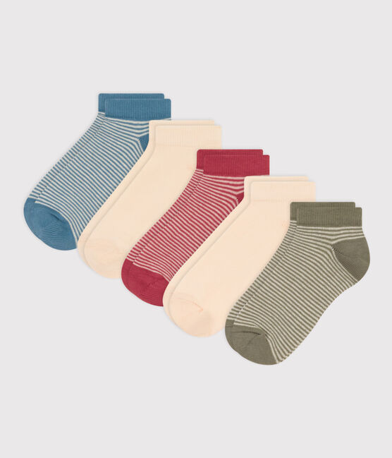 Juego de 5 pares de calcetines de punto de algodón con rayas para niños variante 1