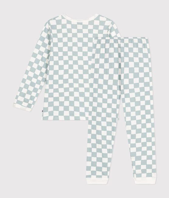 Pijama infantil de algodón con estampado de damero MARSHMALLOW/ PAUL