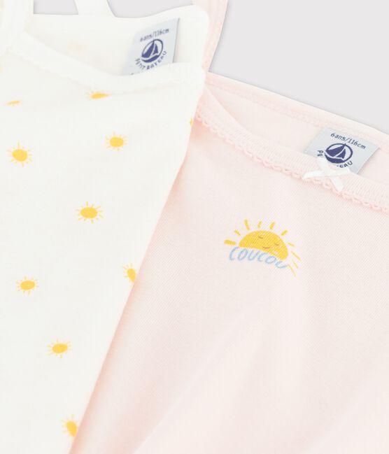 Juego de 2 camisas de tirantes de soles de algodón orgánico de niña variante 1