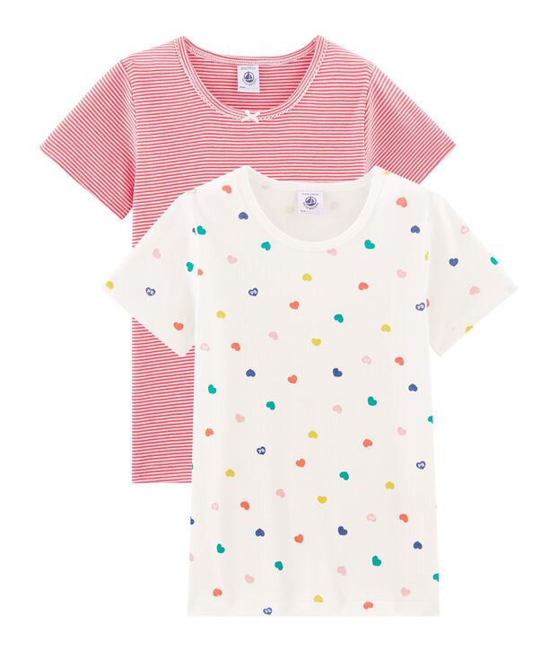 Par de camisetas manga corta para ni&ntilde;a multicolor