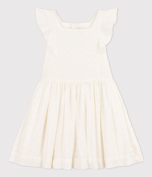Vestido de bordado ingl&eacute;s para ni&ntilde;a blanco