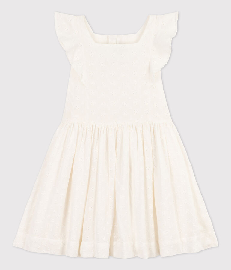 Vestido de bordado ingl&eacute;s para ni&ntilde;a blanco