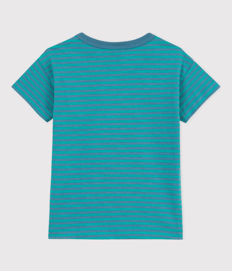 Camiseta de algod&oacute;n a rayas para ni&ntilde;o verde LAVIS/azul VERDE