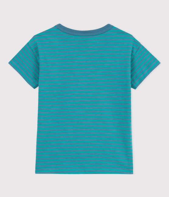 Camiseta de algodón a rayas para niño verde LAVIS/azul VERDE