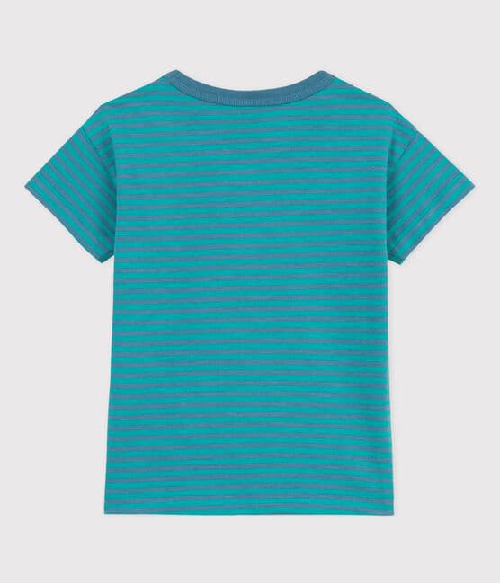 Camiseta de algodón a rayas para niño verde LAVIS/azul VERDE