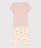 Pijama corto de algodón con animales para niña rosa SALINE/blanco MULTICO