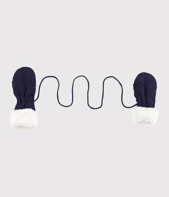 Manoplas de bebé de poliéster forradas con microfibra polar azul SMOKING