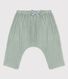 Pantalón de estilo saragüelles liso de gasa de algodón ecológico para bebé