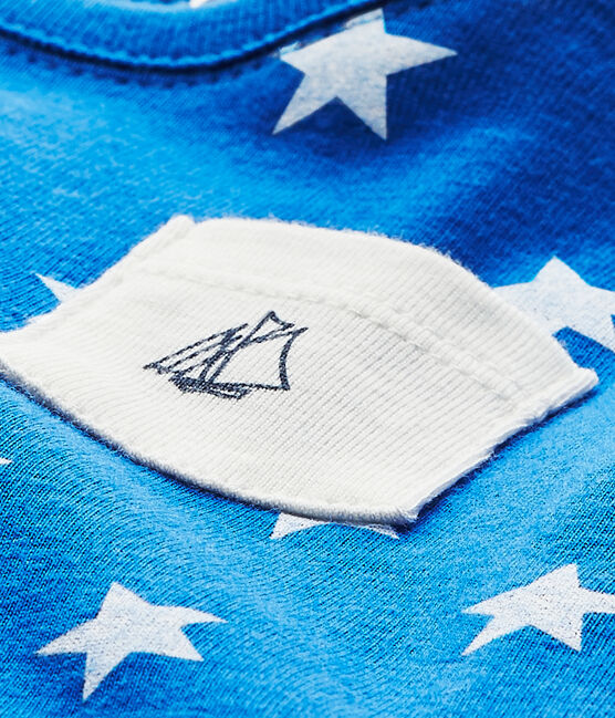 Camiseta bebé estampada azul PERSE/blanco MARSHMALLOW