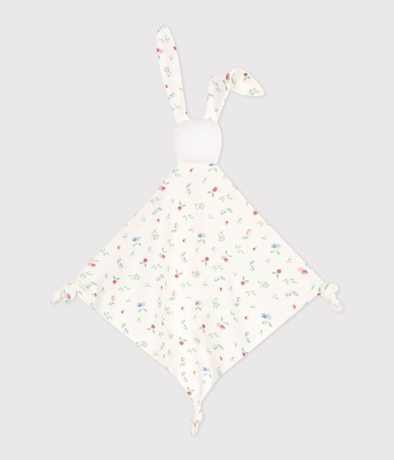 Doudou de algod&oacute;n estampado para beb&eacute; blanco/multicolor