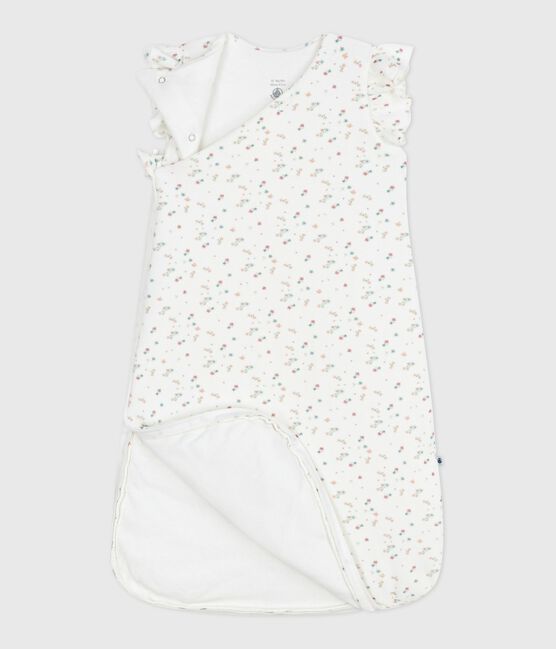 Saco de terciopelo para bebé con estampado de flores TOG 3 blanco MARSHMALLOW/blanco MULTICO