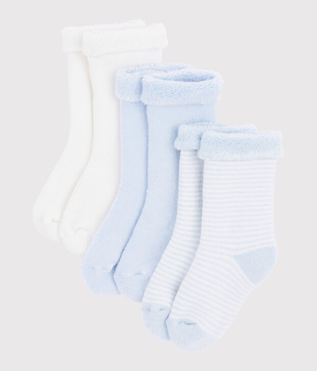 Tres calcetines de beb&eacute; de jersey multicolor
