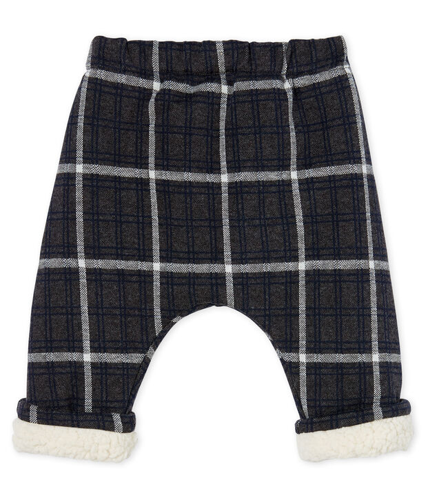 Pantal&oacute;n de cuadros con forro de sherpa para beb&eacute; ni&ntilde;o gris/multicolor
