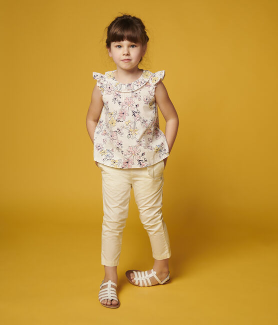 Pantalón de sarga de niña amarillo CITRONEL