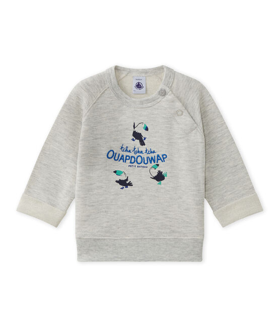 Sudadera bebé de niño en muletón gris BELUGA CHINE