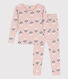 Pijama de algodón ajustado para niña