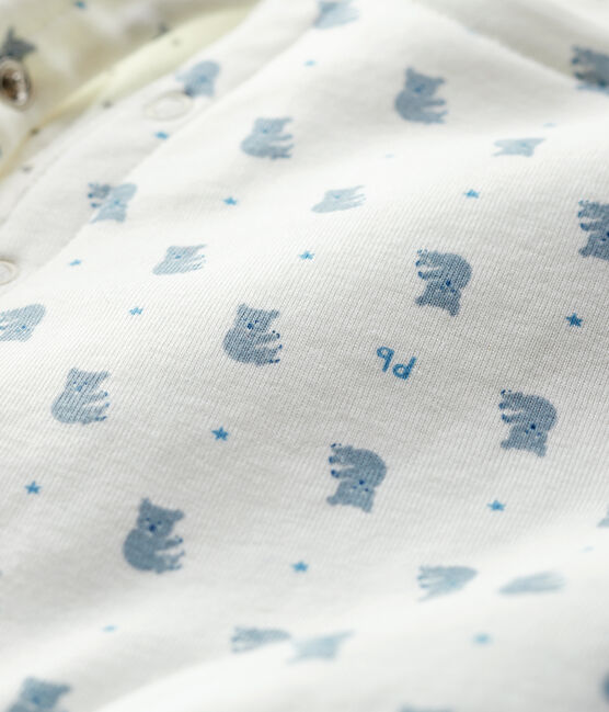Chaleco reversible de algodón biológico enguatado blanco MARSHMALLOW+GRIS/ MULTICO