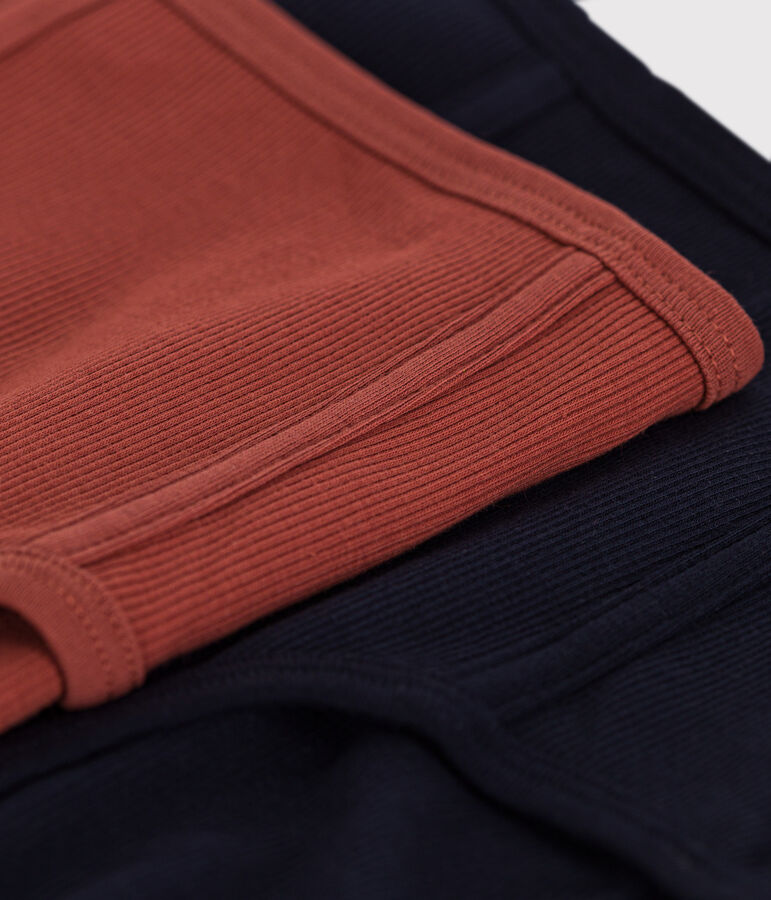 Juego de 2 braguitas lisas de algod&oacute;n y elastano para mujer multicolor