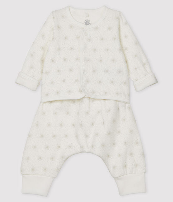 Conjunto de dos piezas para bebé de túbico blanco MARSHMALLOW/beige PERLIN