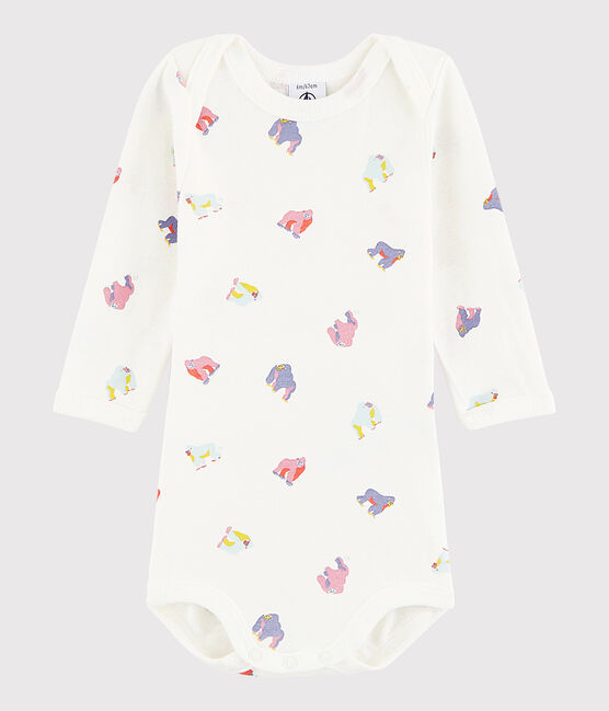 Bodi de manga larga de bebé niña blanco MARSHMALLOW/blanco MULTICO