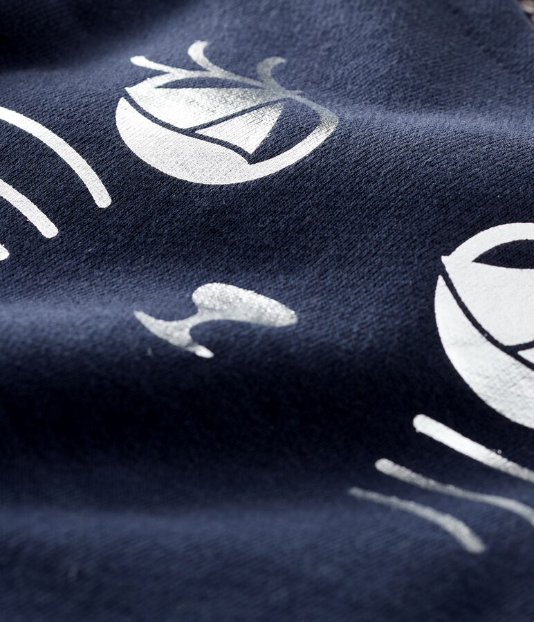 Vestido de manga larga para beb&eacute; ni&ntilde;a azul/blanco