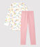 Camisón con estampado de flores de niña de algodón blanco MARSHMALLOW/blanco MULTICO
