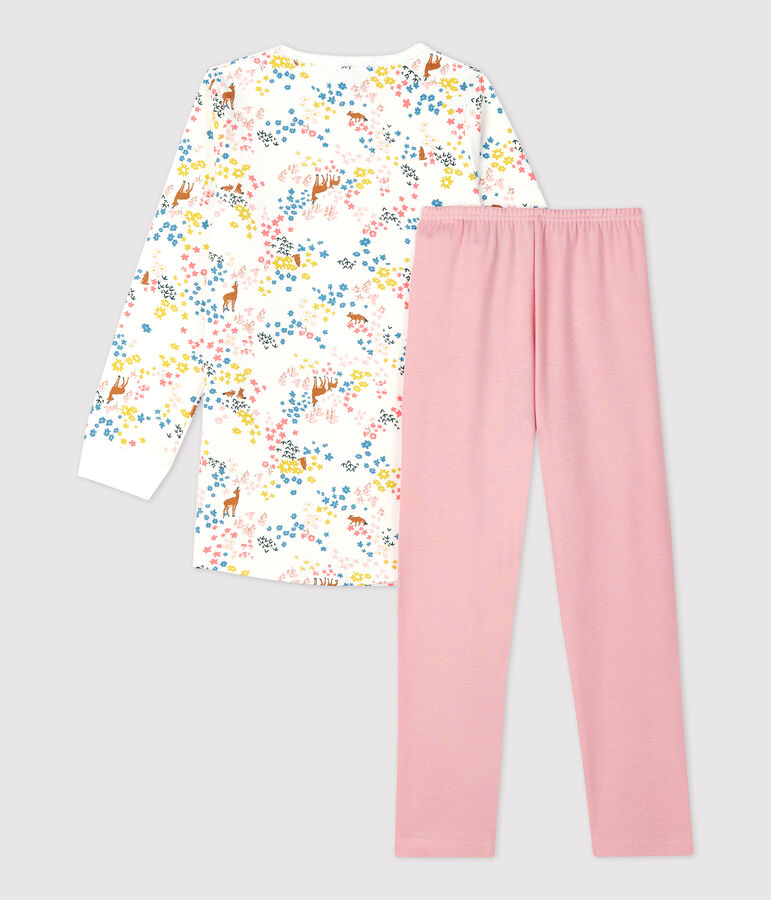 Camis&oacute;n con estampado de flores de ni&ntilde;a de algod&oacute;n blanco/multicolor